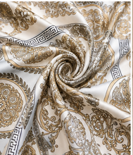 Load image into Gallery viewer, Baroque Medallion Silk-Touch Scarf | Versachi Inspired
