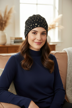 Load image into Gallery viewer, Cotton Gold Star Beanie - Stylish Head Covering with Star Detail

