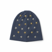 Load image into Gallery viewer, Star-Studded Ribbed Cotton Beanie - Celestial Elegance
