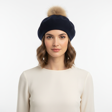Load image into Gallery viewer, Luxury Cashmere Winter Berets with Pompoms
