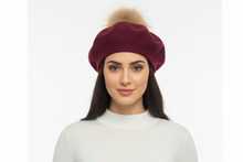 Load image into Gallery viewer, Luxury Cashmere Winter Berets with Pompoms
