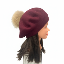 Load image into Gallery viewer, Luxury Cashmere Winter Berets with Pompoms
