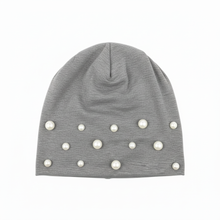 Load image into Gallery viewer, Cascading Pearl Beanie - Timeless Elegance Meets Everyday Comfort
