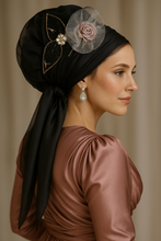 Load image into Gallery viewer, Model 1 - Luxurious Silk Pre-Tied Tichel
