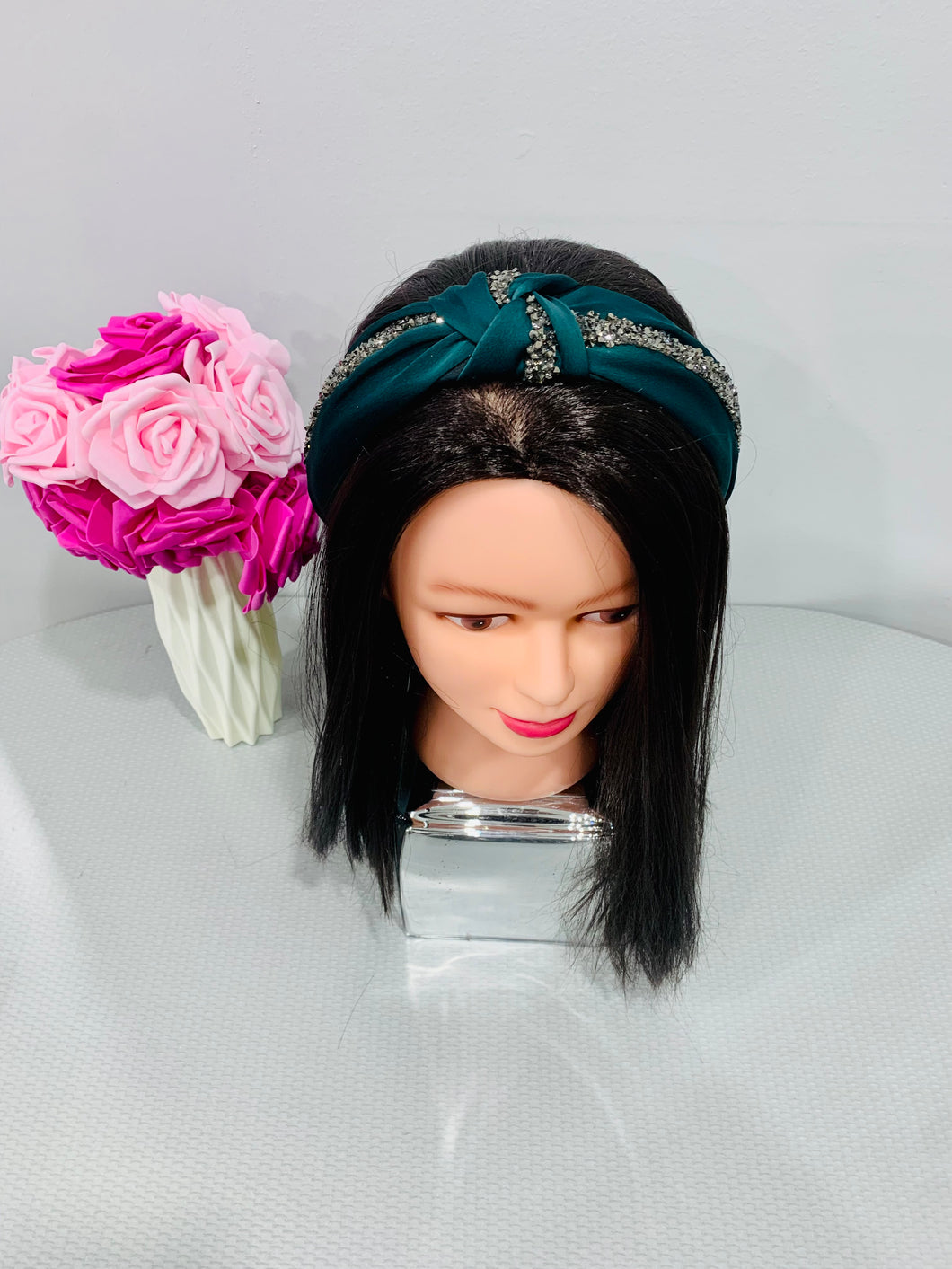 Luxury Rhinestone Top Knot Headband