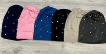 Load image into Gallery viewer, Cotton Pearl Beanies With Diamonds
