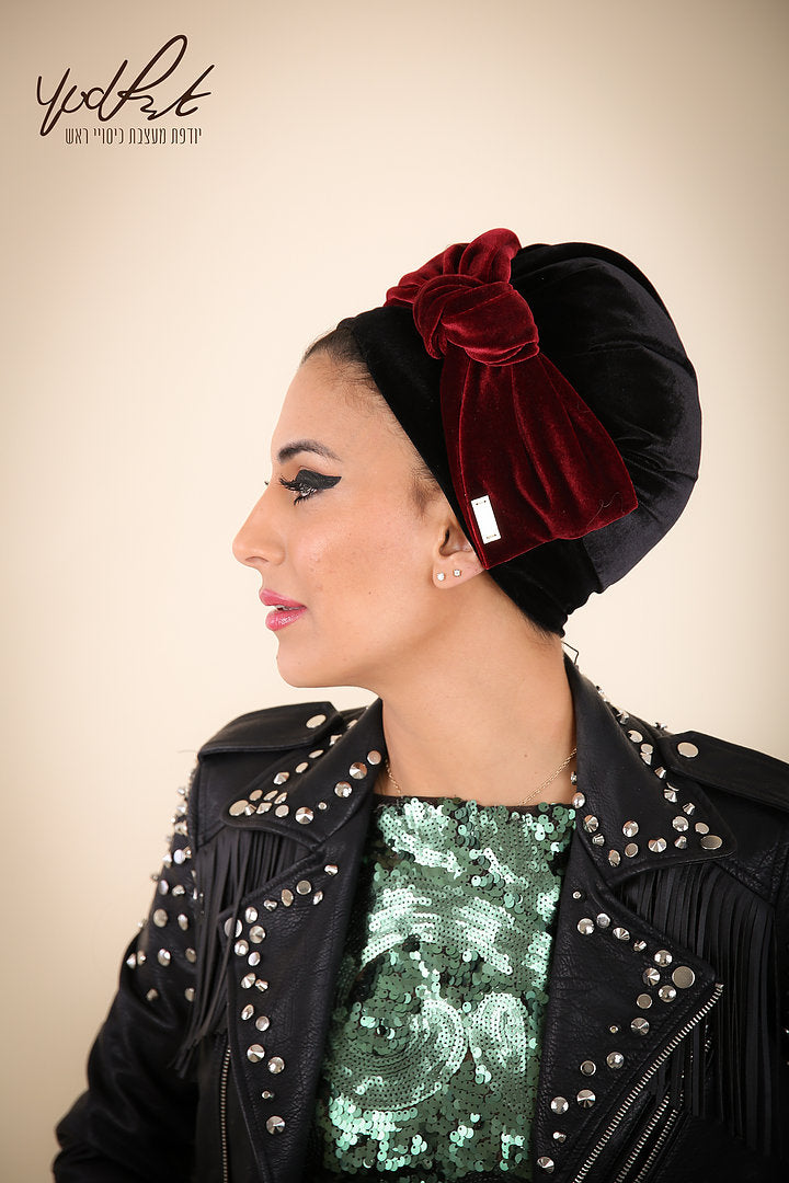 Yodfat Velvet Turban with Large Side Knot