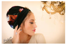 Load image into Gallery viewer, Yodfat Floral Velvet Turban - Green
