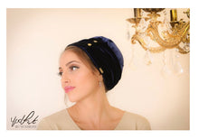 Load image into Gallery viewer, Yodfat Vintage Velvet Turban - Navy
